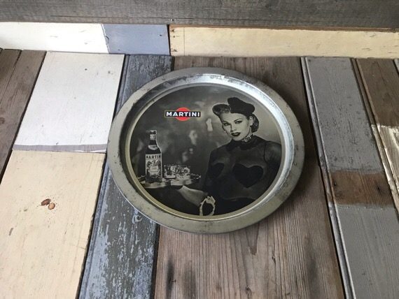 Martini Man Commercial serving waitress tray tin 1990 Italy - Image 6