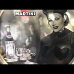 Martini Man Commercial serving waitress tray tin 1990 Italy
