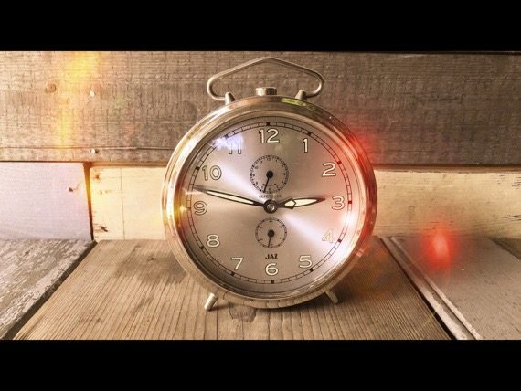 Silver large Jaz mechanical alarm clock 1980 - Image 8