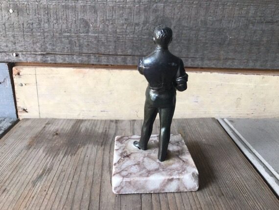 Vintage Man bronze statue 1930 - Image 5