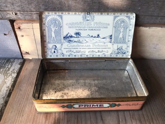 Caravellis Freres PRIME tobacco tin 50 cigarettes 1930 Egypte - Image 6