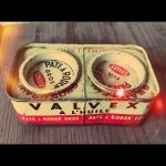 Valvex grease tin metal holder 1960 France