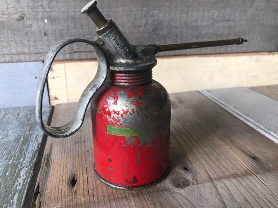 Oil squirt cans 2x metal auto tool 1960 England Italy - Image 8