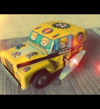 Kashiwai tin wind up Road Service car 1960