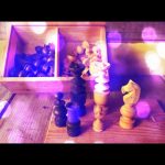 French Regency wooden chess set 1950's