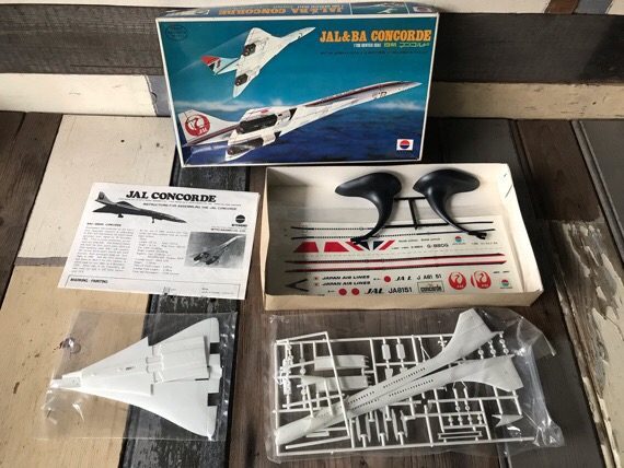 Nitto model airplane JAL BA Concorde model kit 1970 Japan