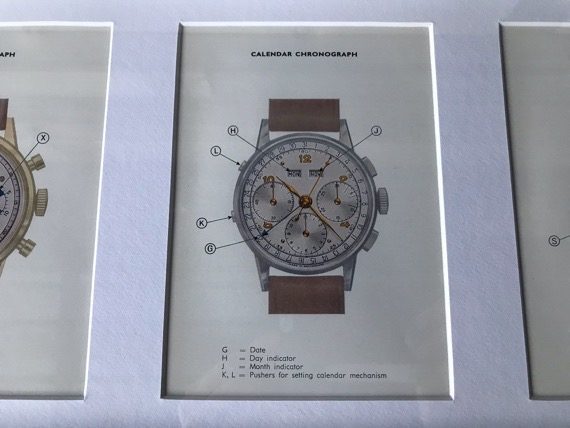 Chronograph art 3x original 1951 print advertising Switzerland - Image 4