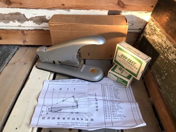 Rapid 9 in box 2 staples large design Stapler grey chrome 1960 Sweden - Image 3