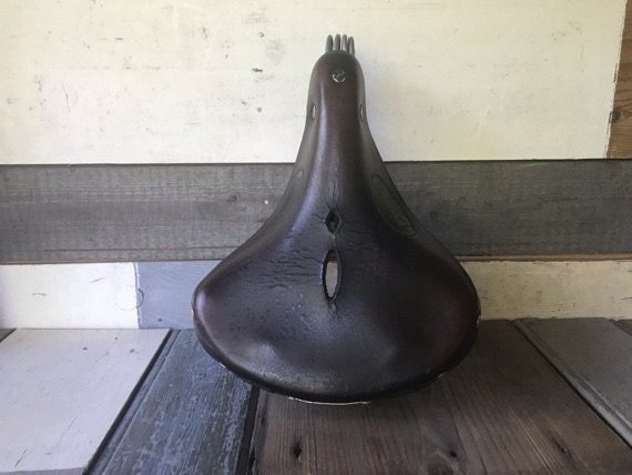 Lepper Primus leather mens saddle bike huge springs 1989 Holland - Image 5