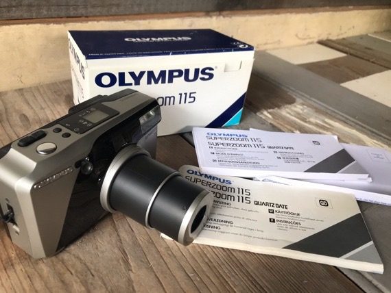 Olympus Superzoom 115 in box camera 35mm papers 1990 Japan - Image 7
