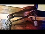 Lepper Primus leather mens saddle bike huge springs 1989 Holland