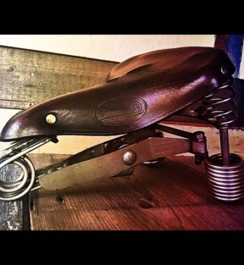 Lepper Primus leather mens saddle bike huge springs 1989 Holland