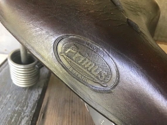 Lepper Primus leather mens saddle bike huge springs 1989 Holland - Image 4