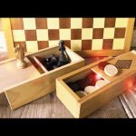 Set of wood chess checkers board Homas Netherlands Germany 1970