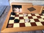 Set of wood chess checkers board Homas Netherlands Germany 1970 - Image 3