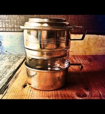 Durobor type nickel plated single serve drip pot 1950