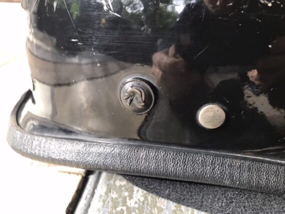 Fire fighter fiberglass black helmet 1980 Germany - Image 6