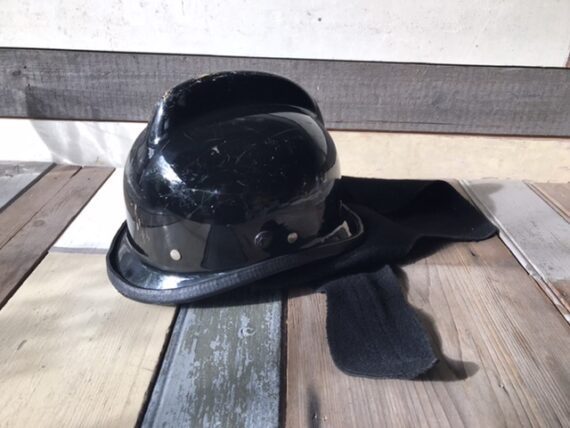 Fire fighter fiberglass black helmet 1980 Germany - Image 5