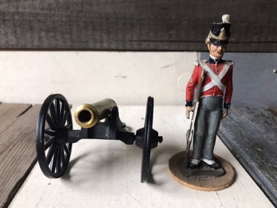 Michael Falk co cast iron brass canon soldier 1970 USA - Image 7