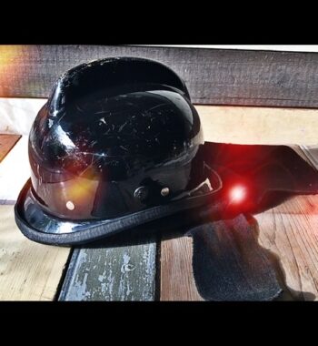 Fire fighter fiberglass black helmet 1980 Germany