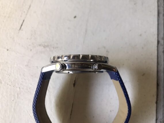 Seiko 7t34-6B00 Flightmaster SQ100 alarm chronograph blue steel 1990 Japan - Image 6