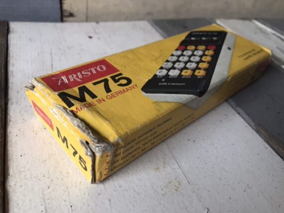 Aristo M75 red LED calculator box papers 1970 Germany - Image 7