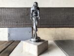 Metal trophy speed cycle bike rider statue 1980 Holland - Image 2