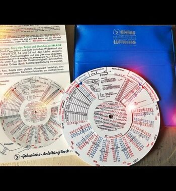 Faber Castell 8/12 DELBAG circular slide rule full set 1960 Germany