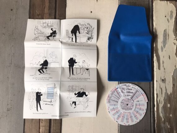 Faber Castell 8/12 DELBAG circular slide rule full set 1960 Germany - Image 2