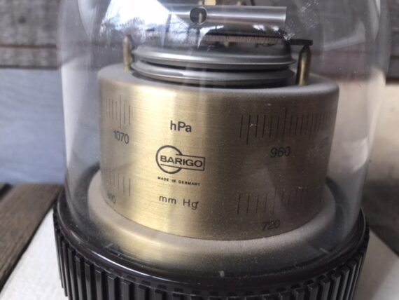 Barigo design brass barometer under dome 1980 Germany - Image 3