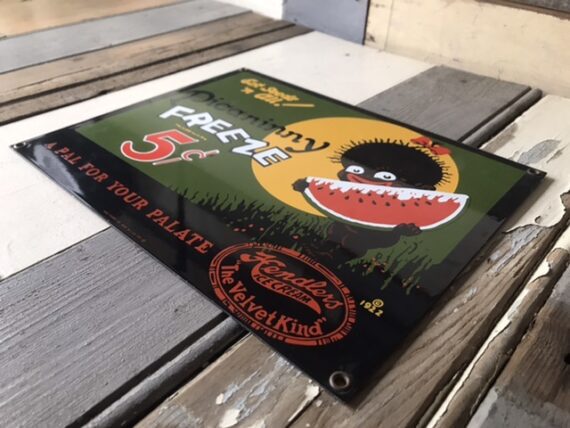 Picaninny Freeze enamel advertising sign 1987 Rooney USA - Image 3