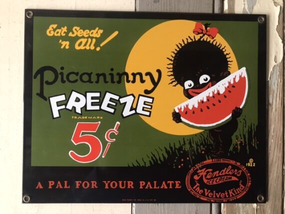 Picaninny Freeze enamel advertising sign 1987 Rooney USA - Image 5