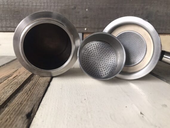 Lavazza Carmencita set moka pot stainless steel 4 cup Italy 1990 - Image 7