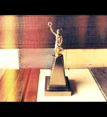 Metal trophy car speed racer rider statue 1956 Holland