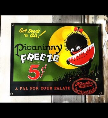 Picaninny Freeze enameled advertising sign 1987 Rooney USA