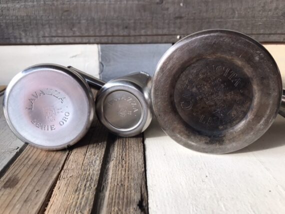 Lavazza Carmencita set moka pot stainless steel 4 cup Italy 1990 - Image 3