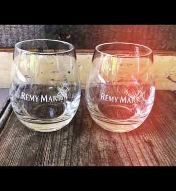 2x Remy Martin Cognac tumbler glasses France 2000