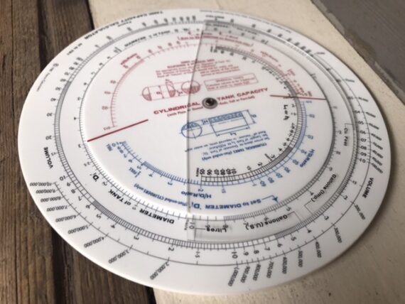 Fearns Tank capacity Calculator full set circular slide rule 1960 England