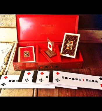 Vintage Bridge set metal case cards accessories 1950 Holland