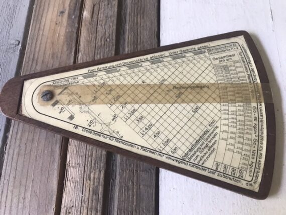 Early Michaelis concrete Eisenbeton slide rule 1910 Germany - Image 4
