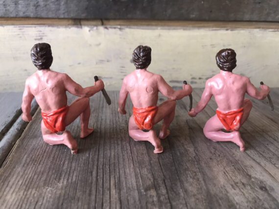 group of 6x Tarzan plastic figures DDR 80mm 1960 Germany - Image 4