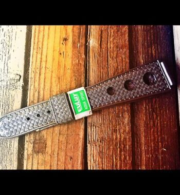 Eulux Aqua Sport NOS 18mm straight silver grey rubber strap 1970 Germany