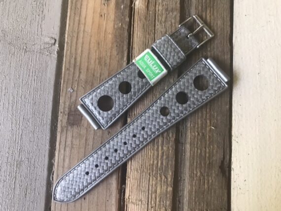 Eulux Aqua Sport NOS 18mm straight silver grey rubber strap 1970 Germany