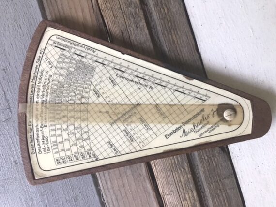 Early Michaelis concrete Eisenbeton slide rule 1910 Germany