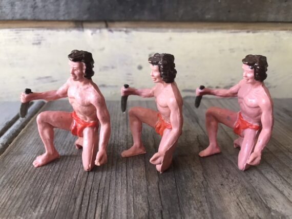 group of 6x Tarzan plastic figures DDR 80mm 1960 Germany - Image 5