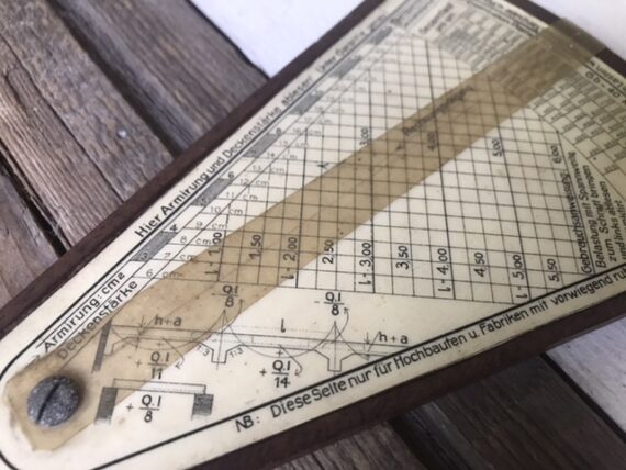 Early Michaelis concrete Eisenbeton slide rule 1910 Germany - Image 2