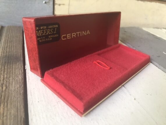 Certina red mens dress watch box 1960 Switzerland