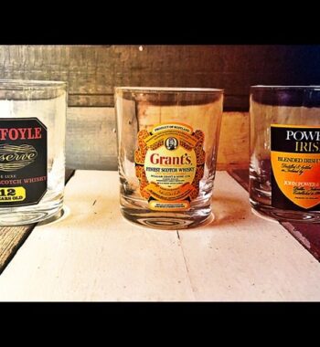 3 Whisky glasses Power's Grant's Glenfoyle 1980 France