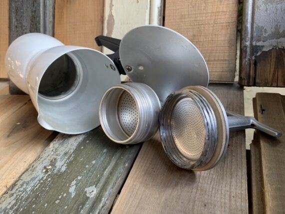 Nova Express IRMEL white moka pot 4 cup Italy 1970 - Image 6