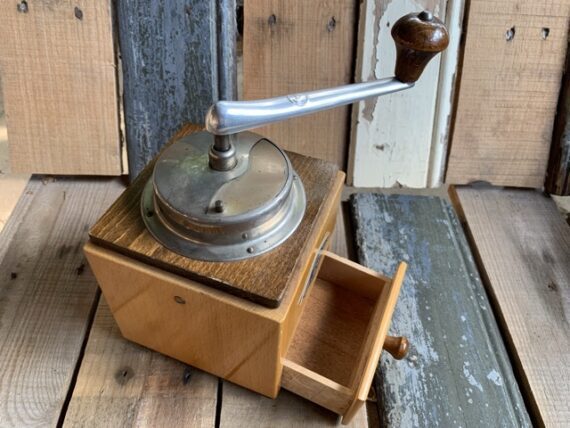 KYM 9401 square 2 tone brown Coffee grinder Germany 1950 - Image 6